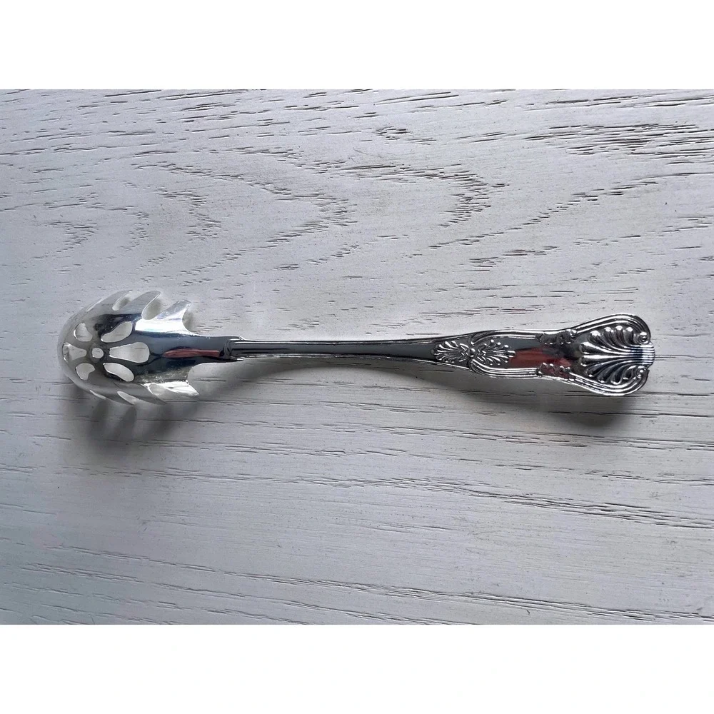 Vintage Silver Plated‎ Spaghetti Server Spoon Elegant Ornate Serving Utensil 9.5